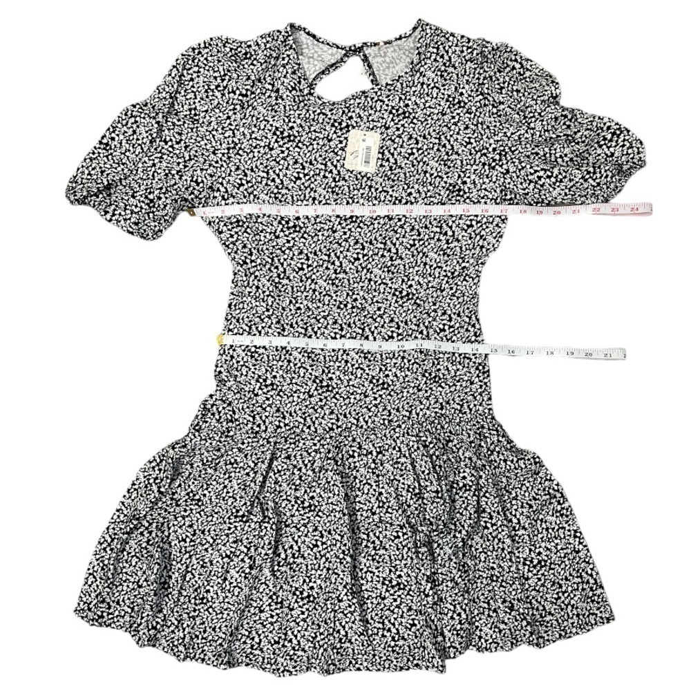 Free People Short Sleeve Tear Drop Back Black & White Dress - Size Small - Picture 15 of 15